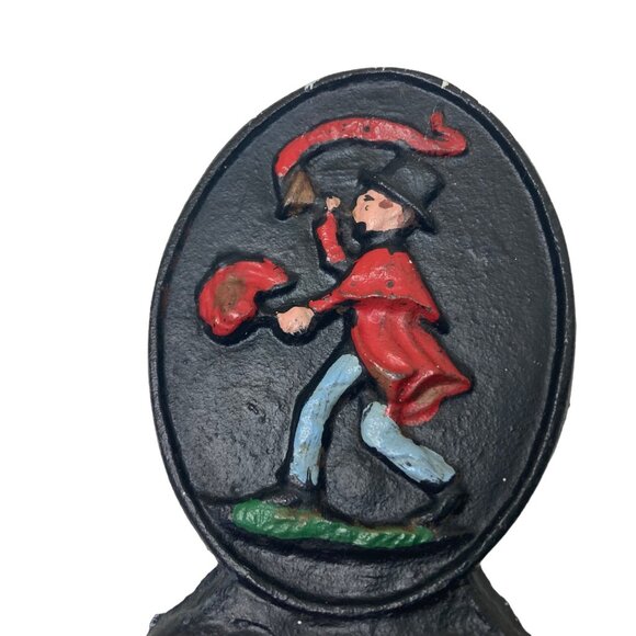 Vintage Cast Iron Wall Hook With Painted Colonial Figure Design 4" - Picture 4 of 7